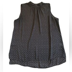 Violet + Claire Black & White Geometric Blouse, Size XL